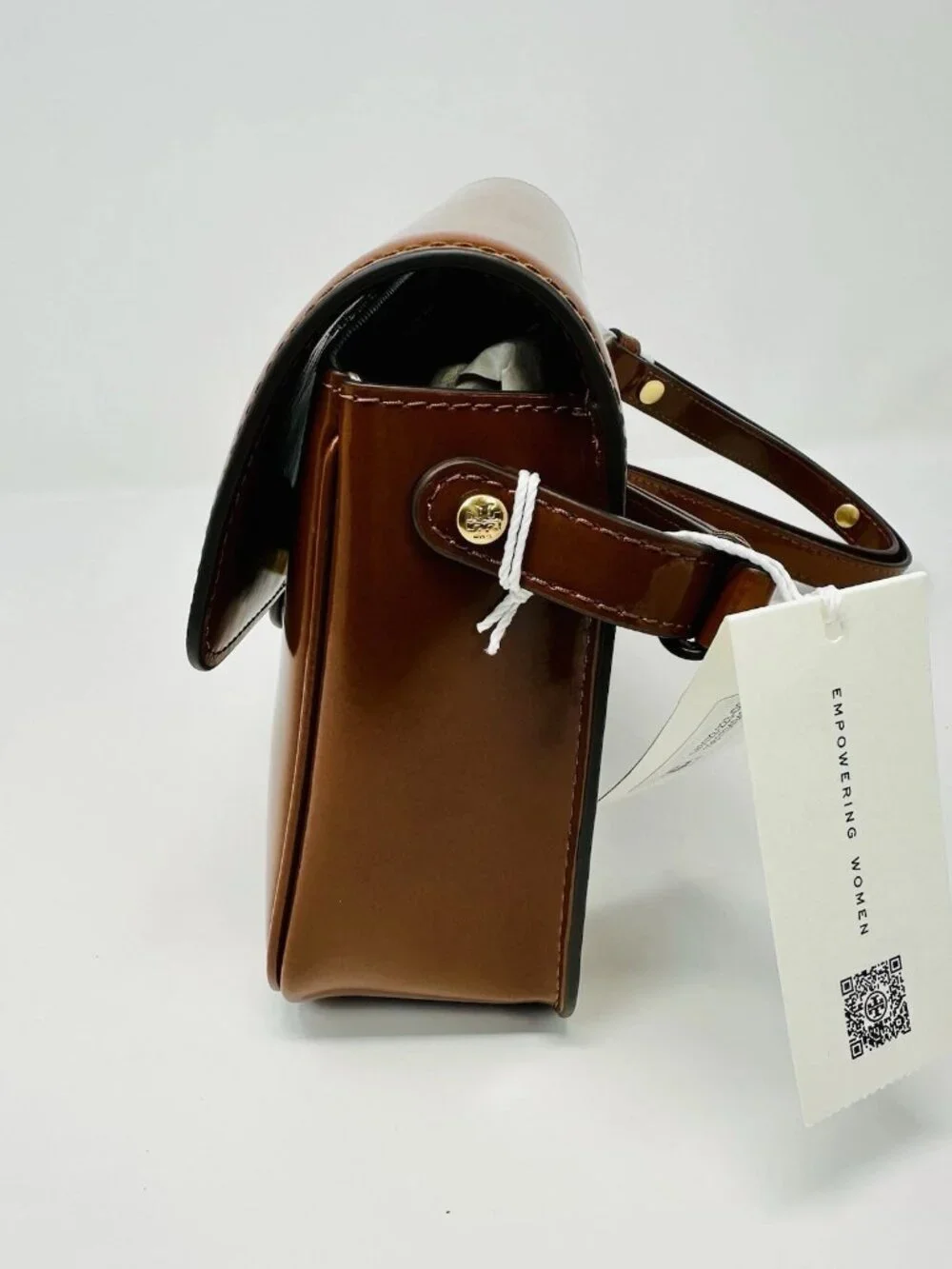 NWT Tory Burch Robinson Shoulder Bag Dark Sienna Brown Leather Crossbody